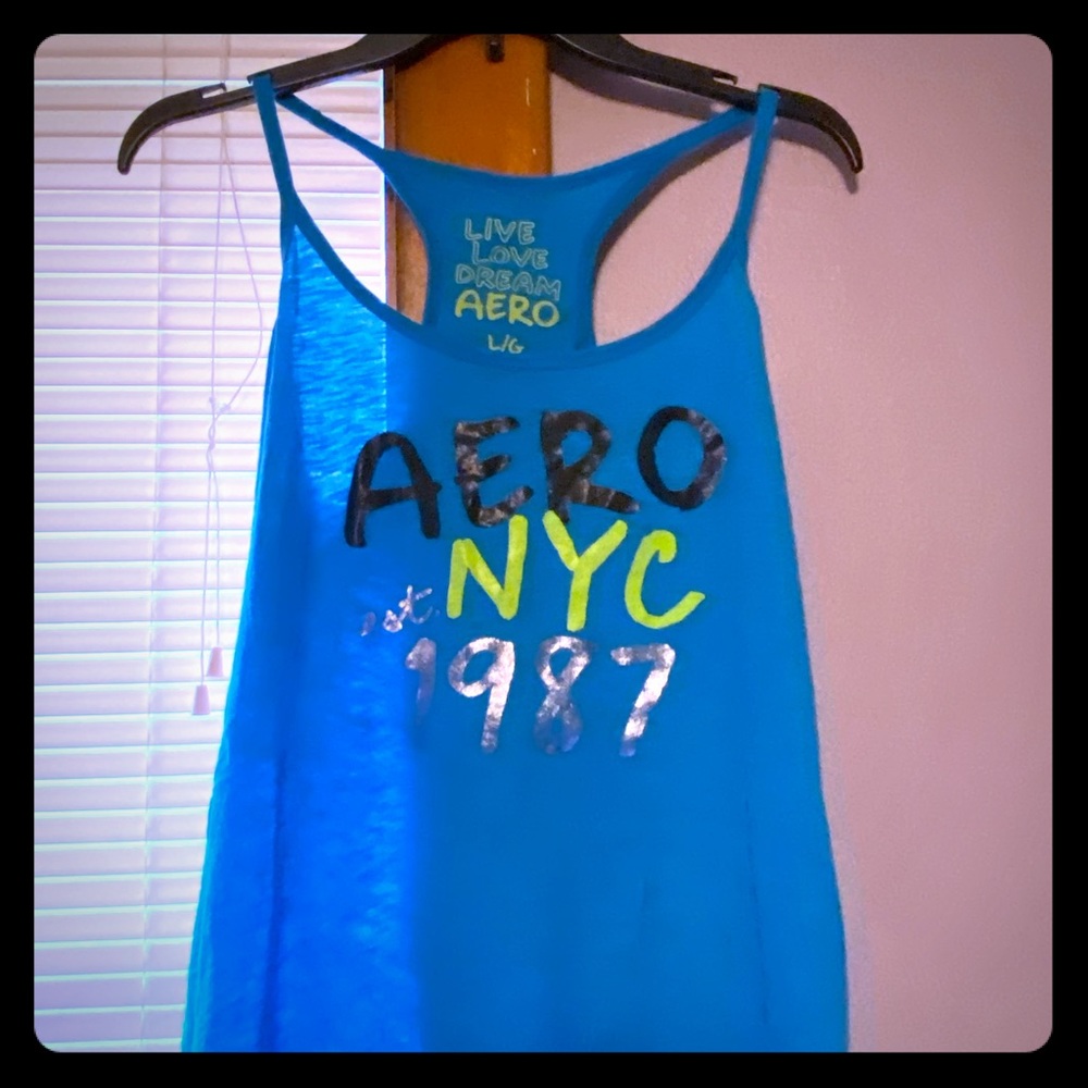 Blue aero tank top